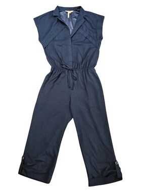 BCBG Generation Cole Utility Jumpsuit Navy Size Small Drawstring Waist MB09B566